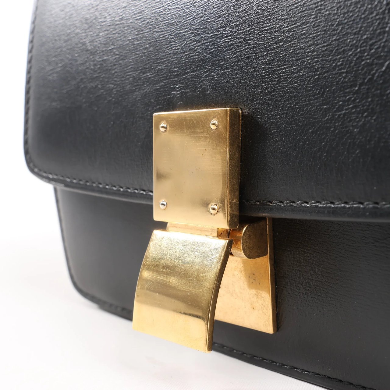 Celine Celine Classic Box Small Leather Shoulder Bag in Black Zwart