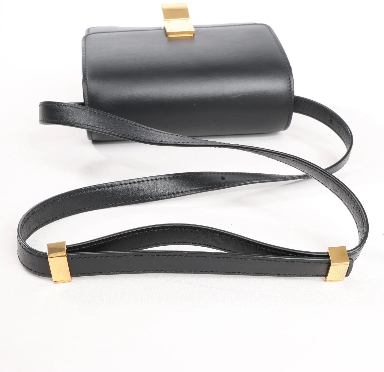 Celine Celine Classic Box Small Leather Shoulder Bag in Black Zwart