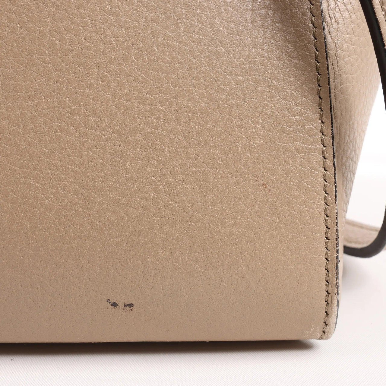 Celine CELINE Belt Bag Grained Leather Mini 2Way Handbag in Beige Beige