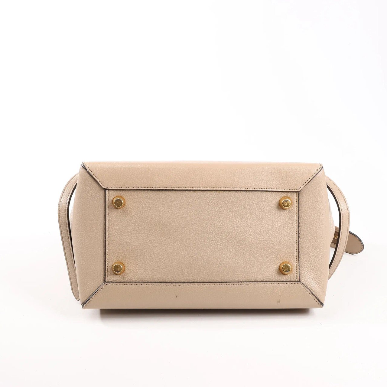 Celine CELINE Belt Bag Grained Leather Mini 2Way Handbag in Beige Beige