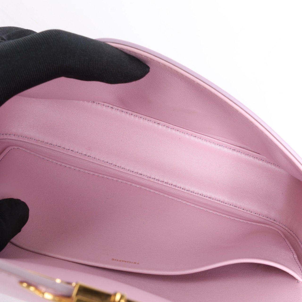 Celine Celine Triomphe Smooth Leather Small Shoulder Bag in Pink Roze