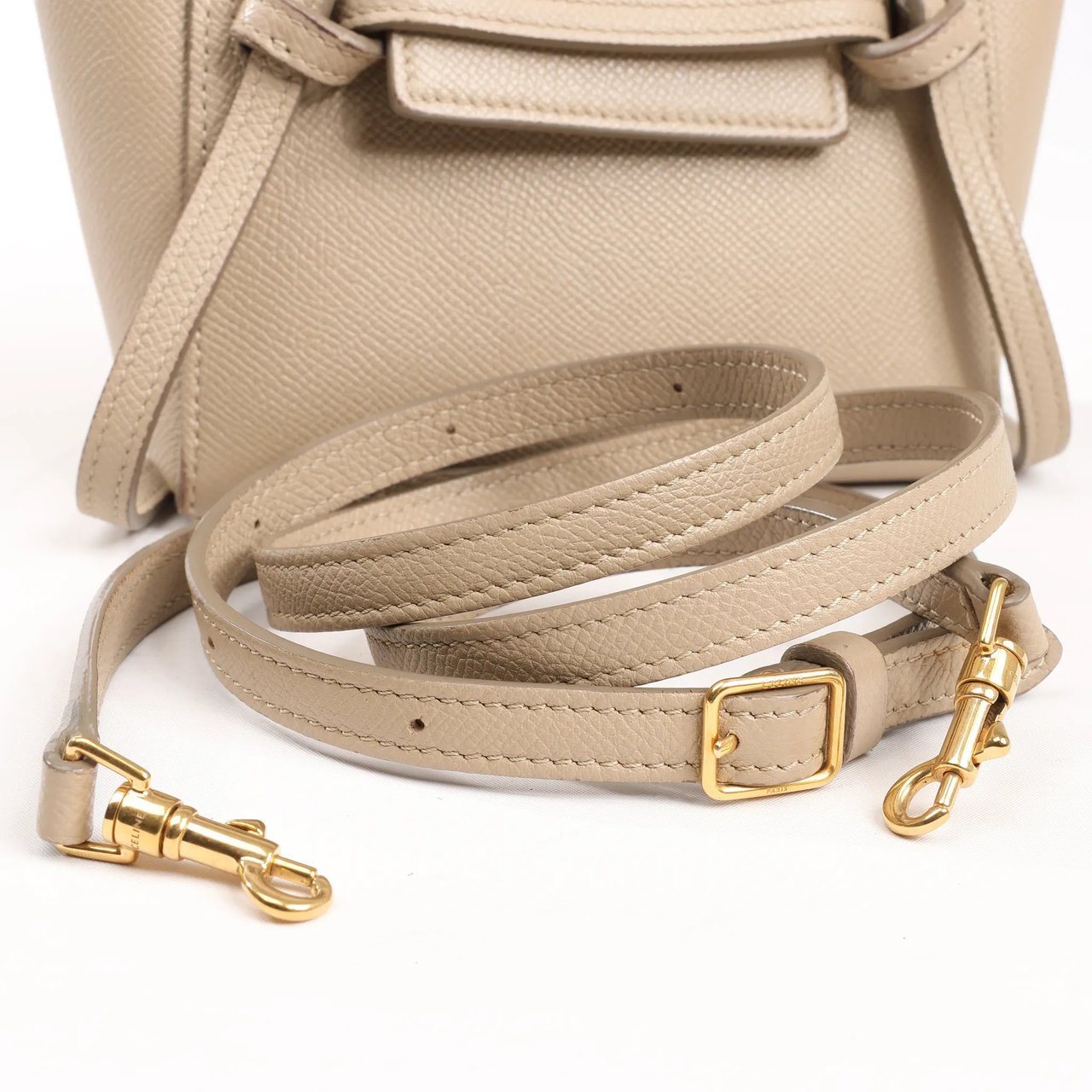 Celine Celine Belt Bag Pico Leather 2way Handbag in Beige Beige