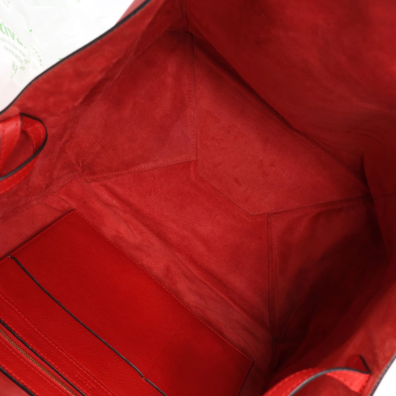 Celine Celine Cabas Phantom Large Leather Shoulder Bag in Red Rood