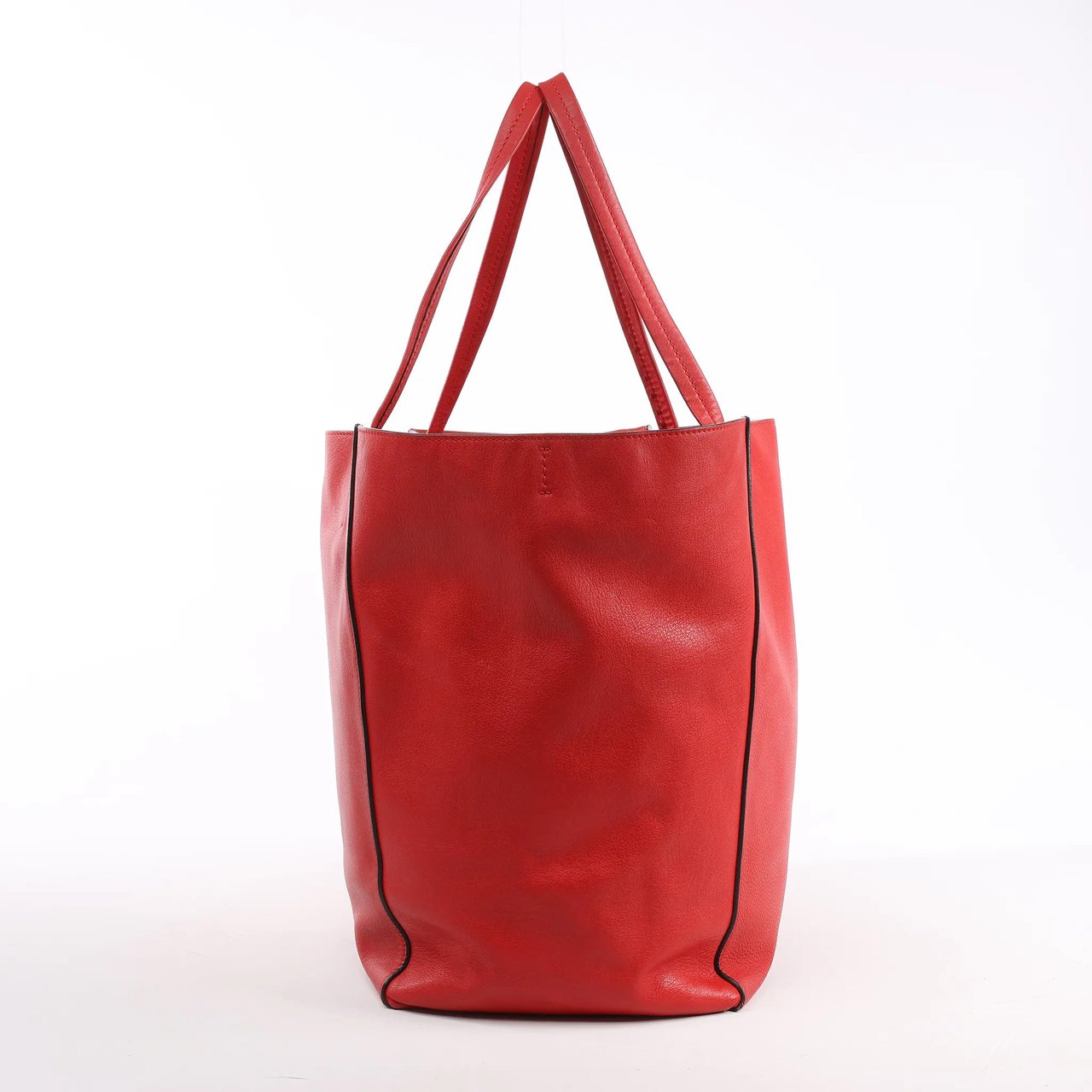 Celine Celine Cabas Phantom Large Leather Shoulder Bag in Red Rood