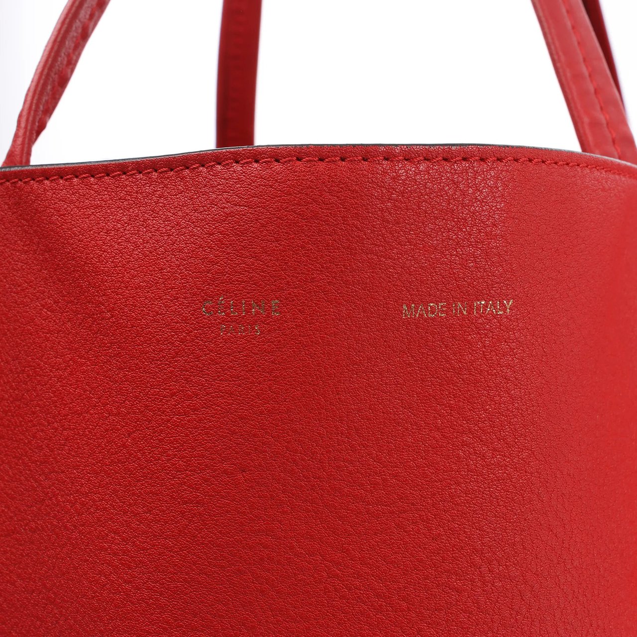Celine Celine Cabas Phantom Large Leather Shoulder Bag in Red Rood
