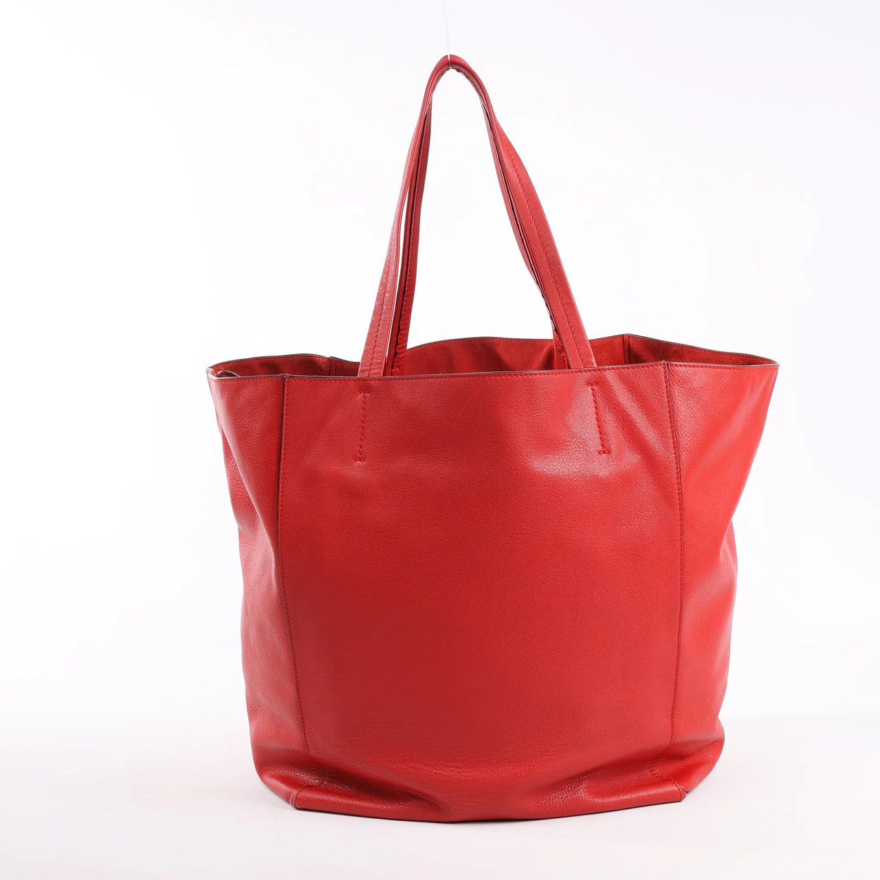 Celine Celine Cabas Phantom Large Leather Shoulder Bag in Red Rood