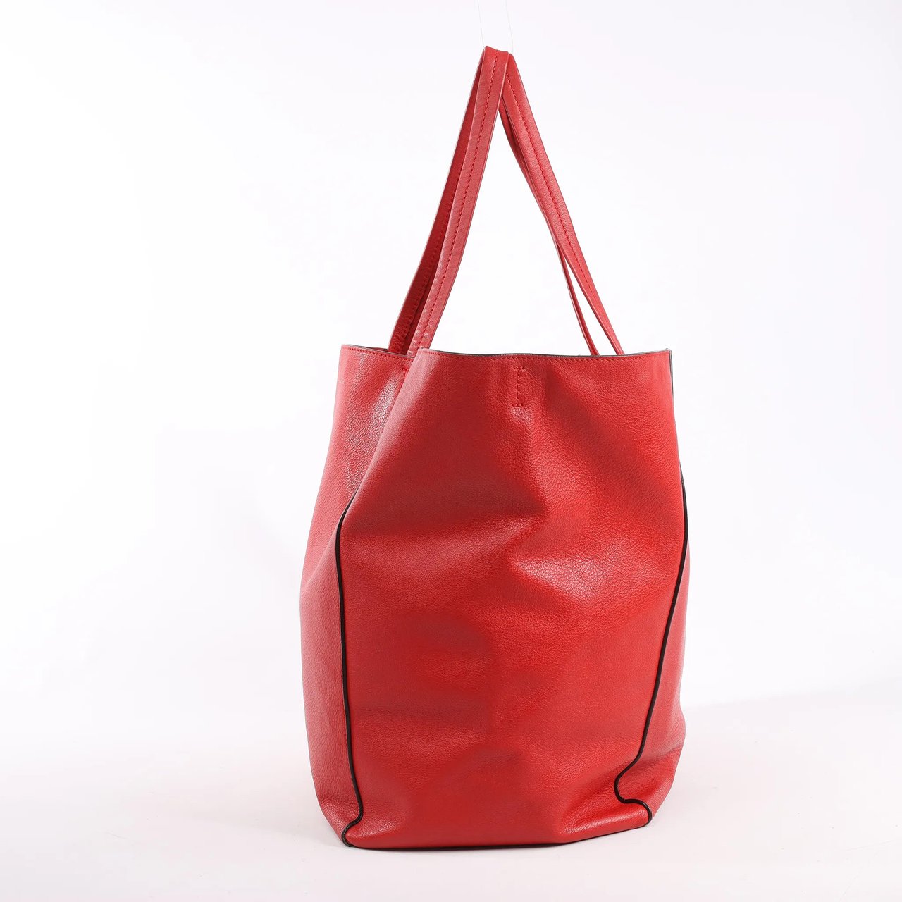 Celine Celine Cabas Phantom Large Leather Shoulder Bag in Red Rood