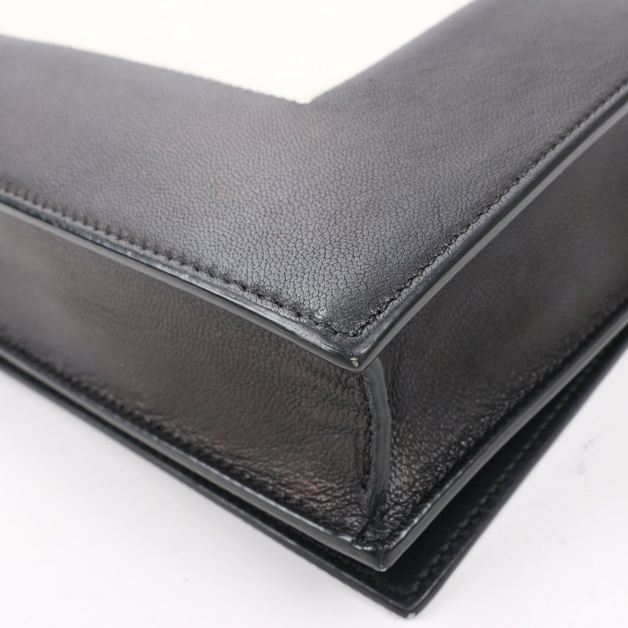 Celine Celine Frame Evening Leather Chain Shoulder Bag in Black × White Divers