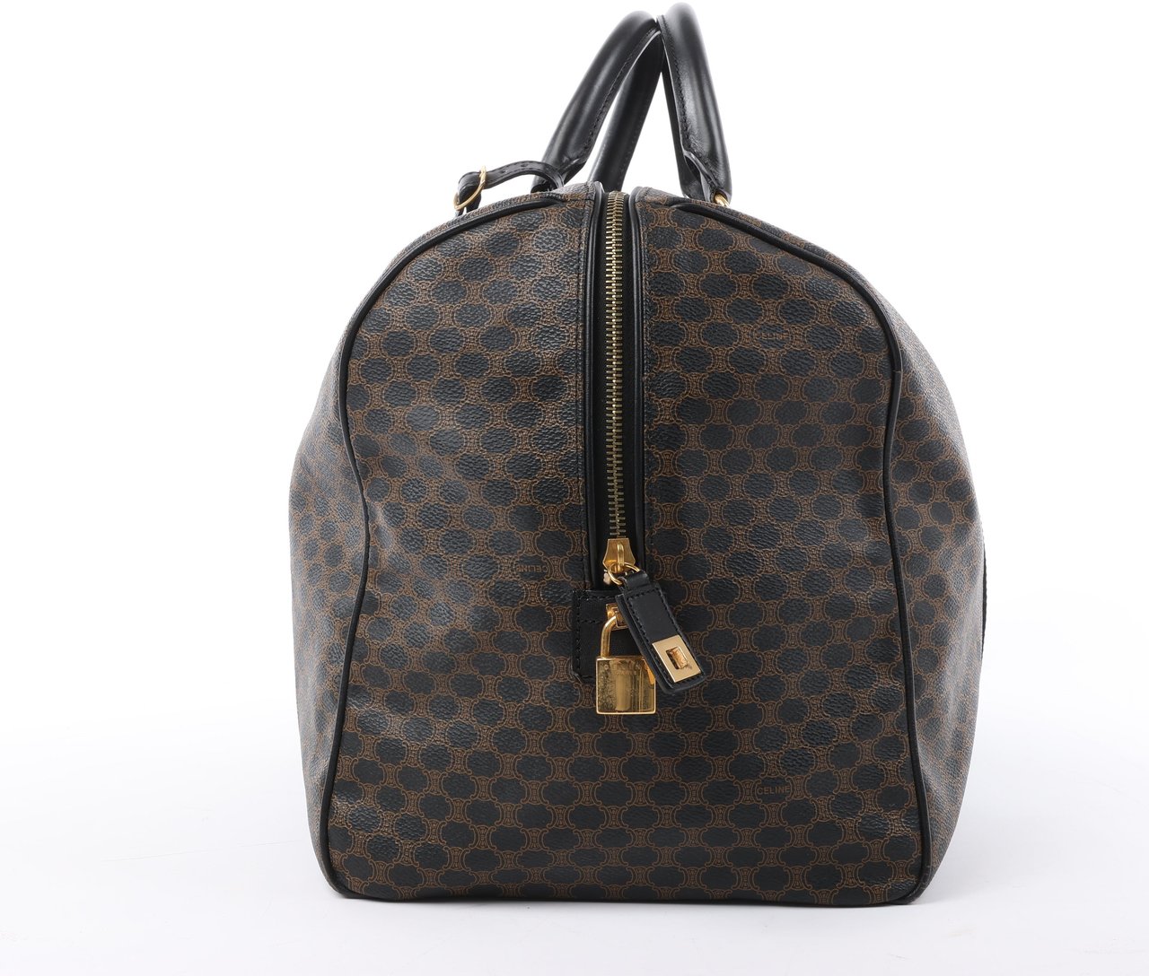 Celine Celine Macadam PVC & Leather Boston Travel bag in Black × Brown Divers