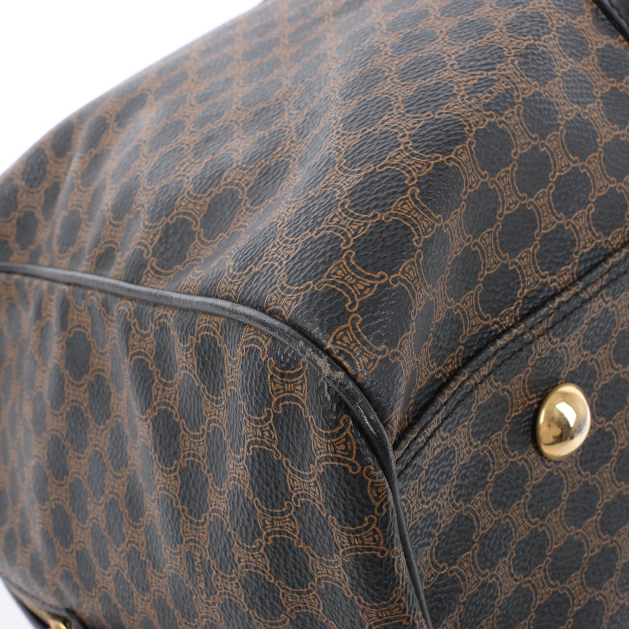 Celine Celine Macadam PVC & Leather Boston Travel bag in Black × Brown Divers