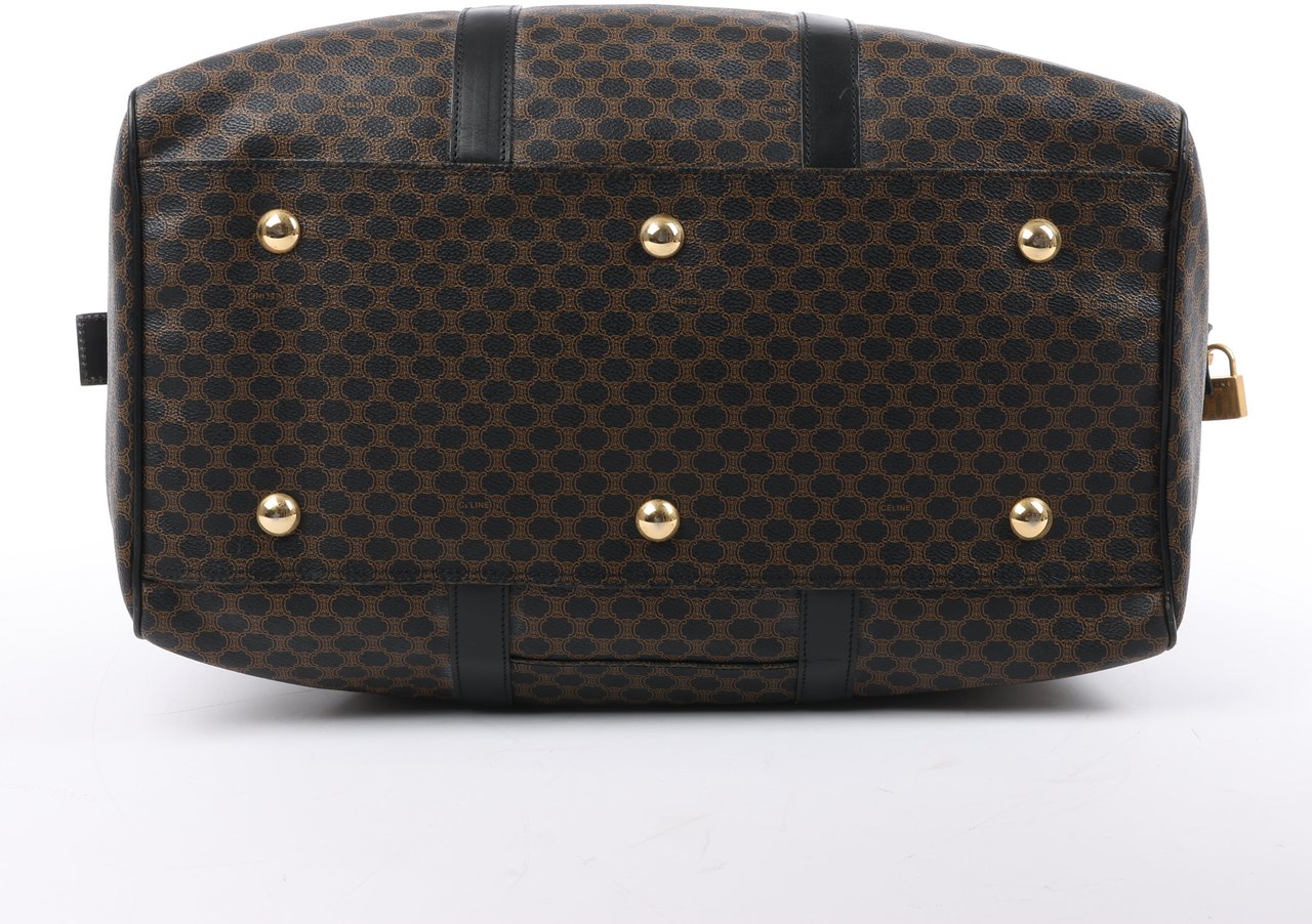 Celine Celine Macadam PVC & Leather Boston Travel bag in Black × Brown Divers