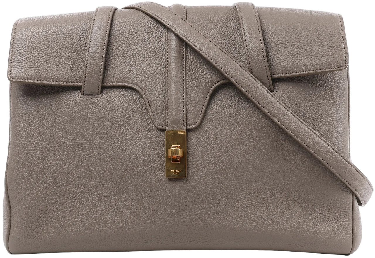 Celine Celine Sac 16 Medium Grained Leather Handbag in Gray Grijs