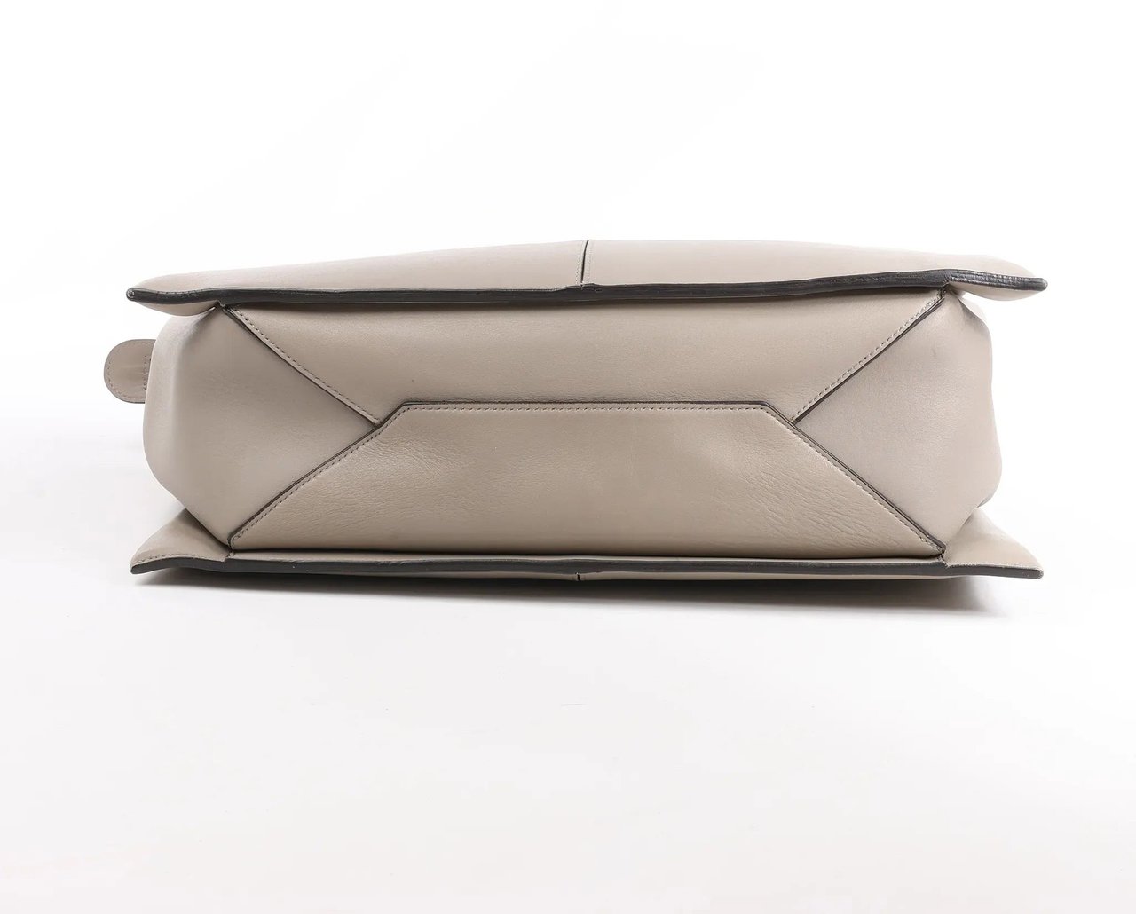 Celine Celine Tri-Fold Leather Shoulder Bag in Greige Beige