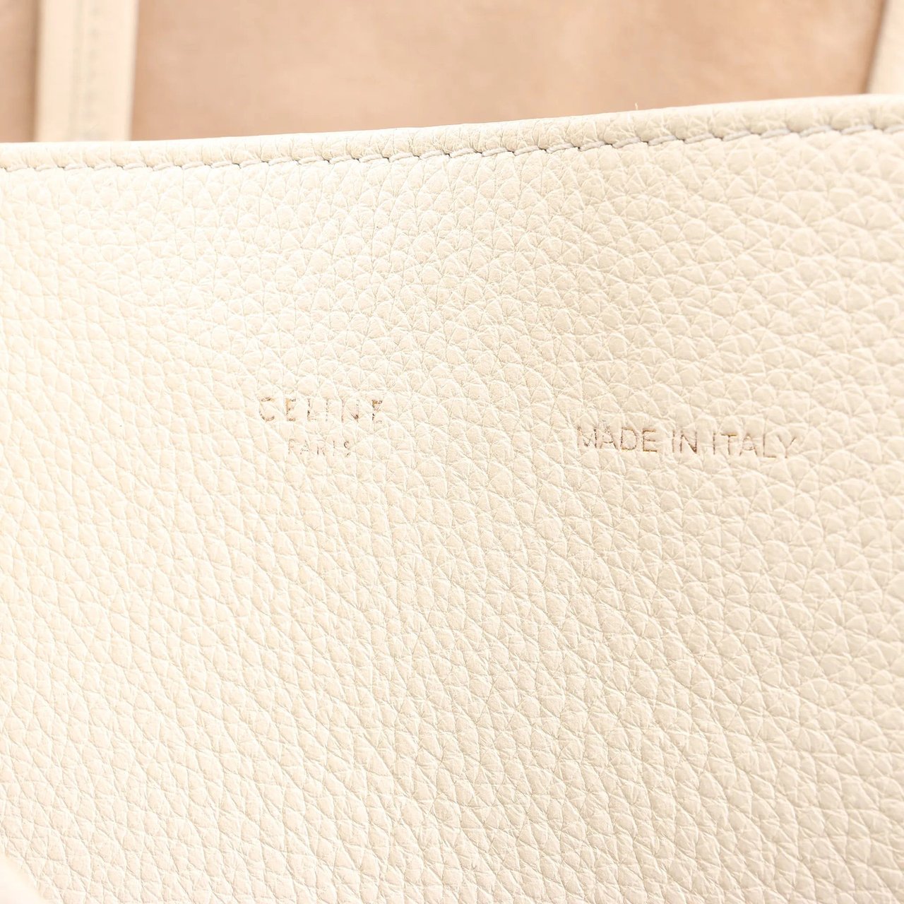 Celine Celine Cabas Phantom Medium Leather Shoulder Bag in White Wit