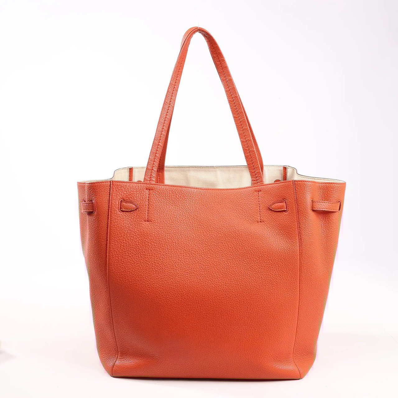 Celine Celine Cabas Phantom Small Leather Shoulder Bag in Orange Oranje