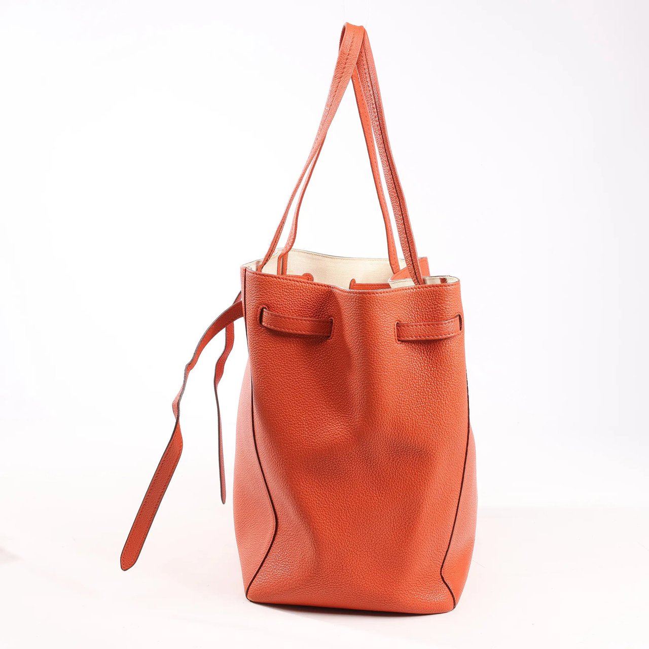 Celine Celine Cabas Phantom Small Leather Shoulder Bag in Orange Oranje