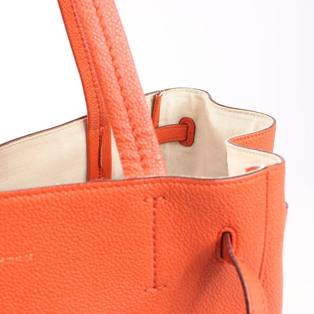 Celine Celine Cabas Phantom Small Leather Shoulder Bag in Orange Oranje