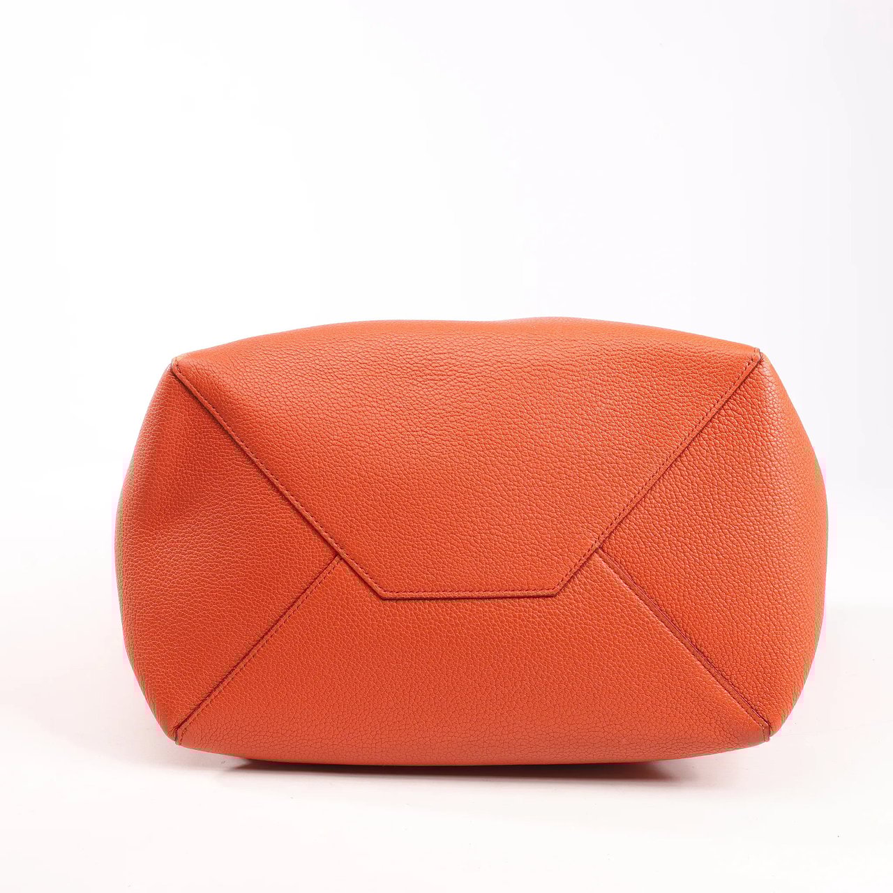 Celine Celine Cabas Phantom Small Leather Shoulder Bag in Orange Oranje