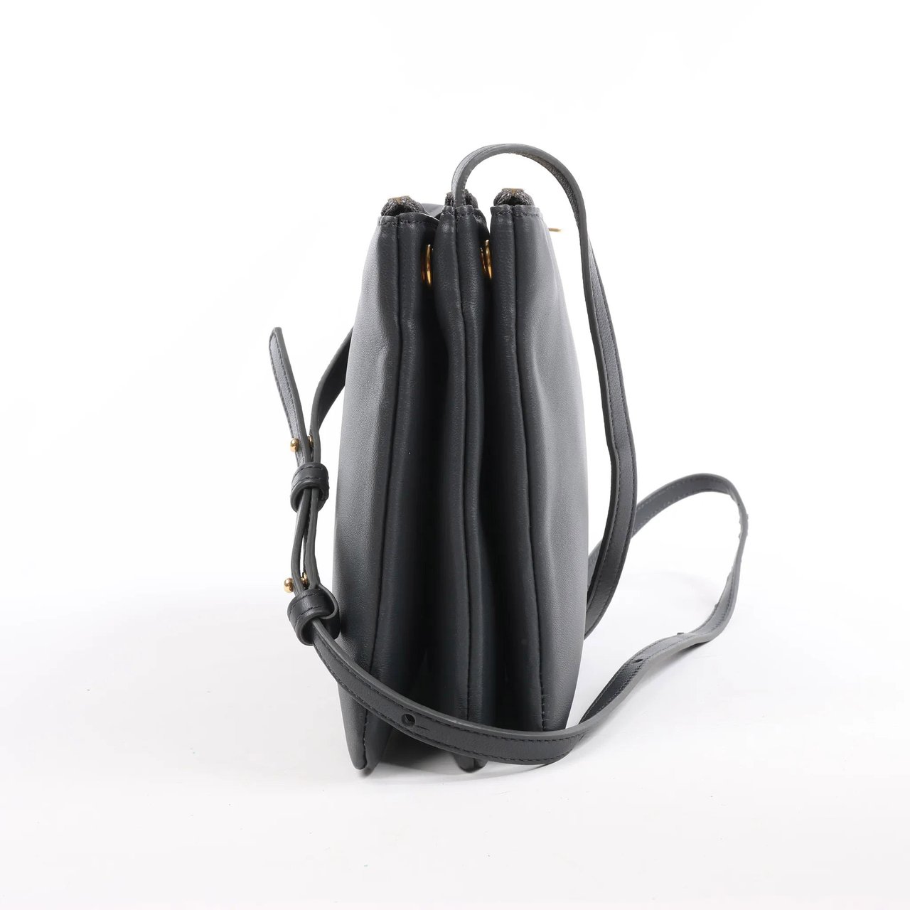 Celine Celine Trio Large Leather Crossbody bag in Gray Grijs