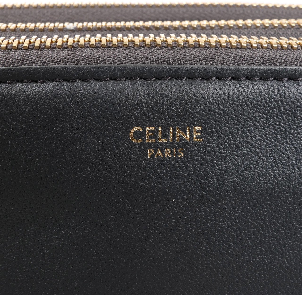 Celine Celine Trio Large Leather Crossbody bag in Gray Grijs