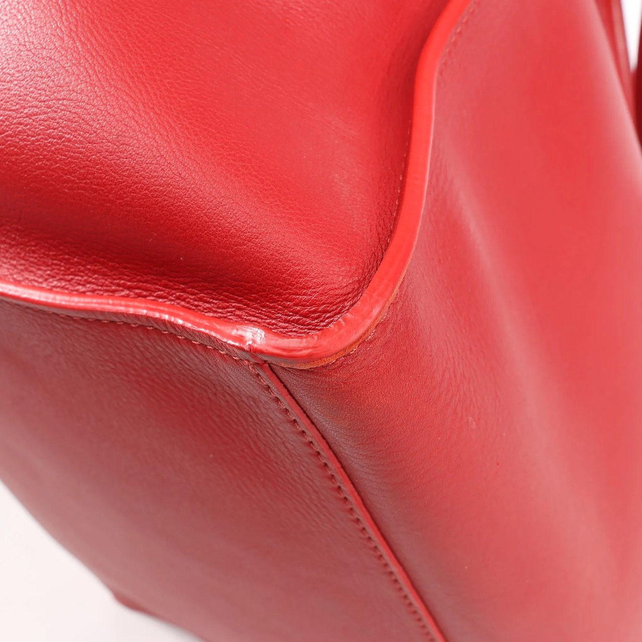 Celine CELINE Big Bag Small Leather 2way Handbag in Red Divers