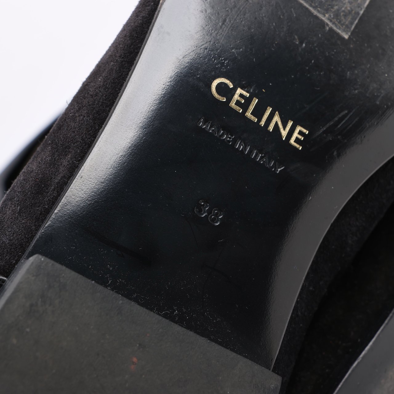 Celine Celine Chat Botté Over-The-Knee Flat Boot in Suede Calfskin in Size 38 RM0220 Zwart