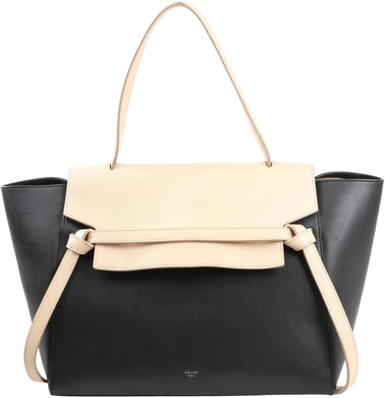 Celine Celine Belt Bag Mini Leather 2way Handbag in Black x Beige Zwart