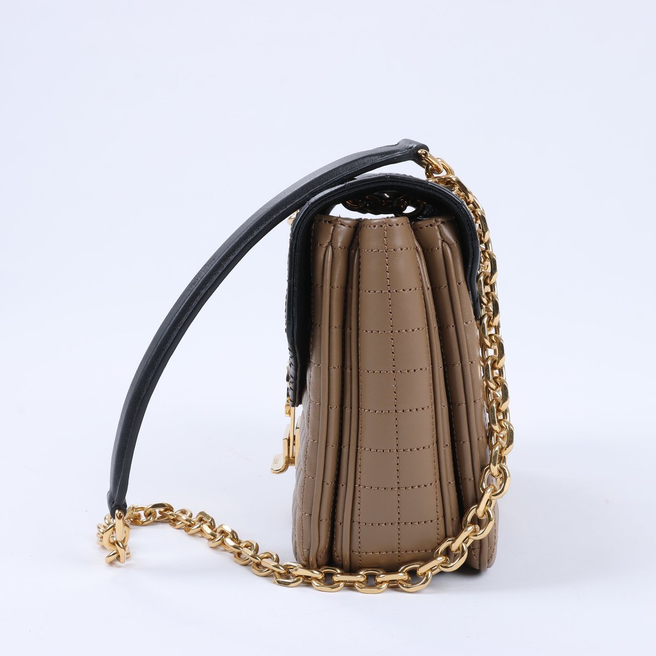 Celine Celine C Sées Medium Leather Chain Shoulder Bag Black × Brown Divers