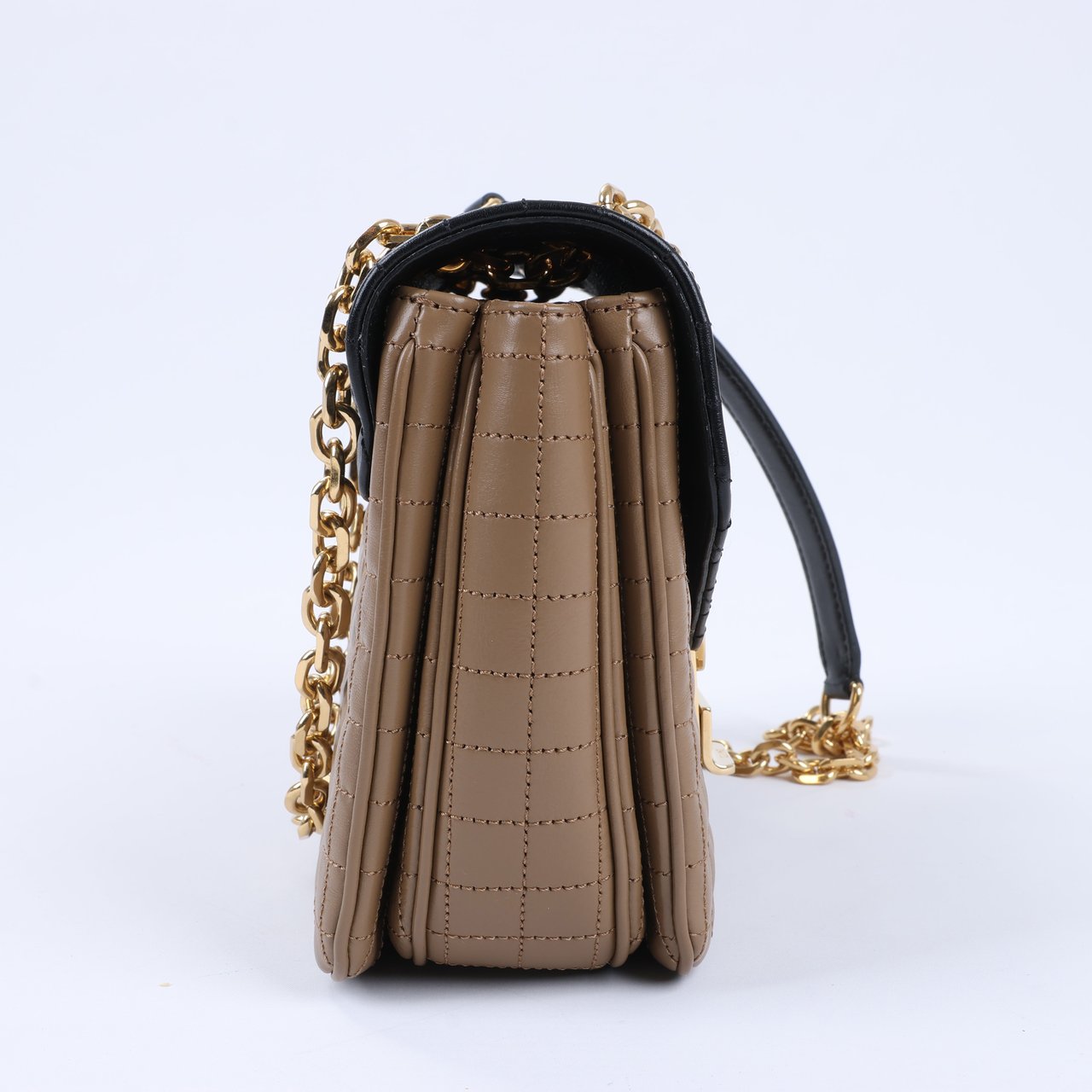 Celine Celine C Sées Medium Leather Chain Shoulder Bag Black × Brown Divers