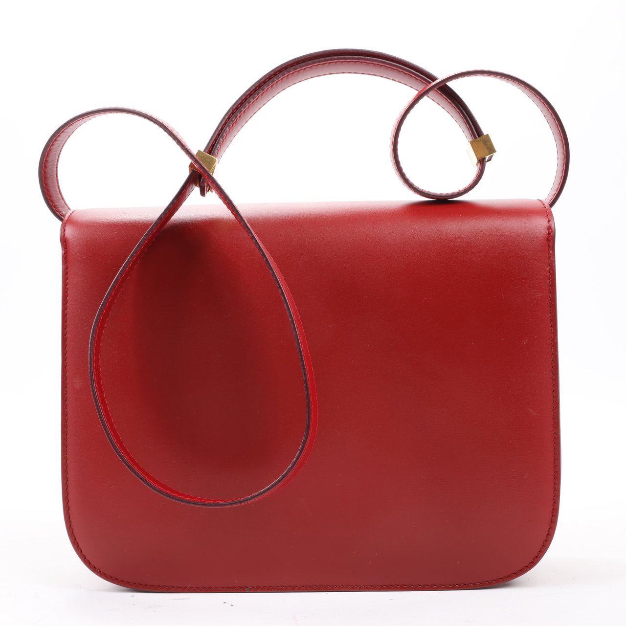 Celine CELINE Classic Box Medium Leather Crossbody Bag in Red Rood