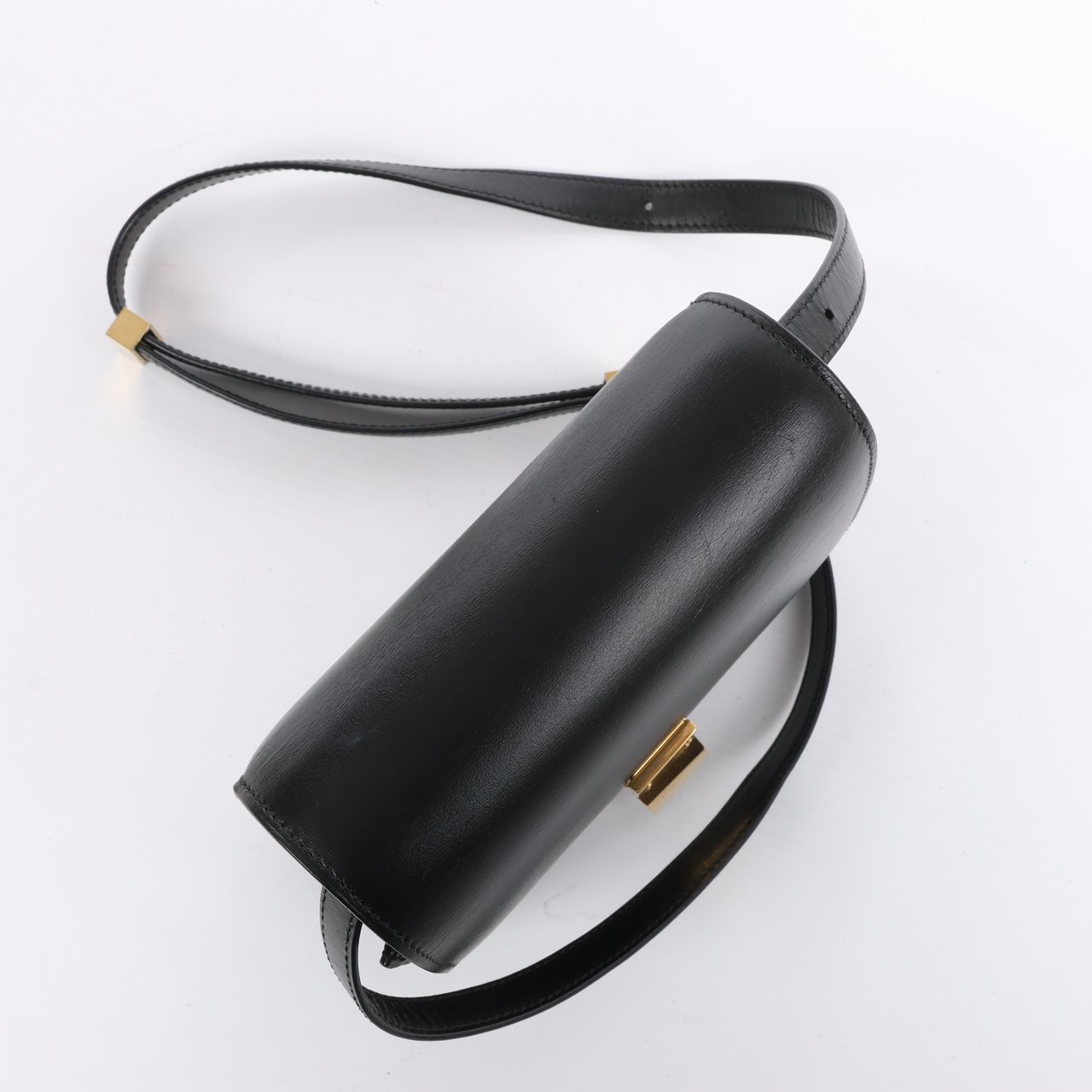Celine CELINE Classic Box Small Leather Crossbody Bag in Black Zwart