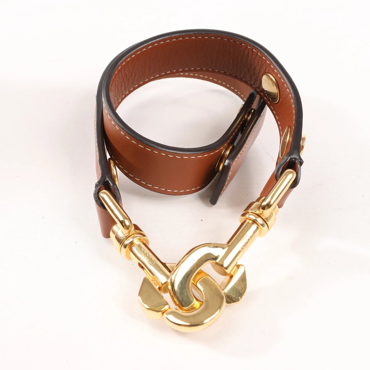 Celine CELINE Ava Leather Shoulder Bag in Brown Bruin