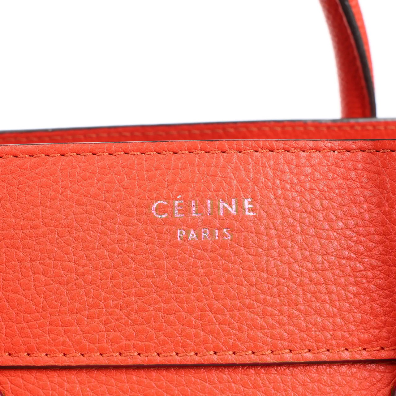 Celine Celine Luggage Mini Leather Handbag in Orange Oranje