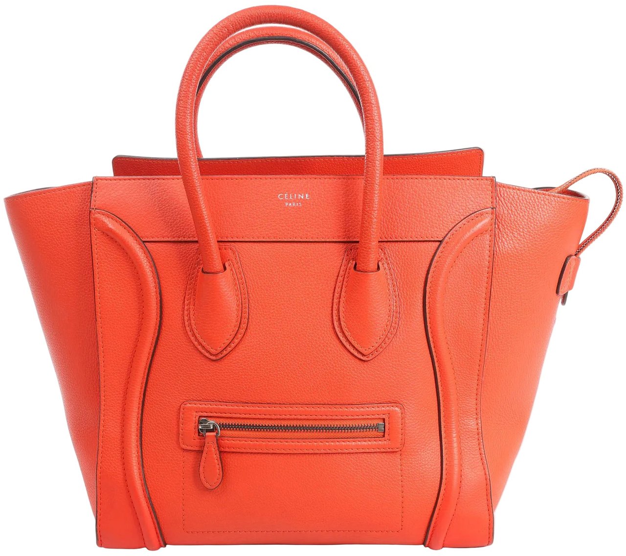 Celine Celine Luggage Mini Leather Handbag in Orange Oranje