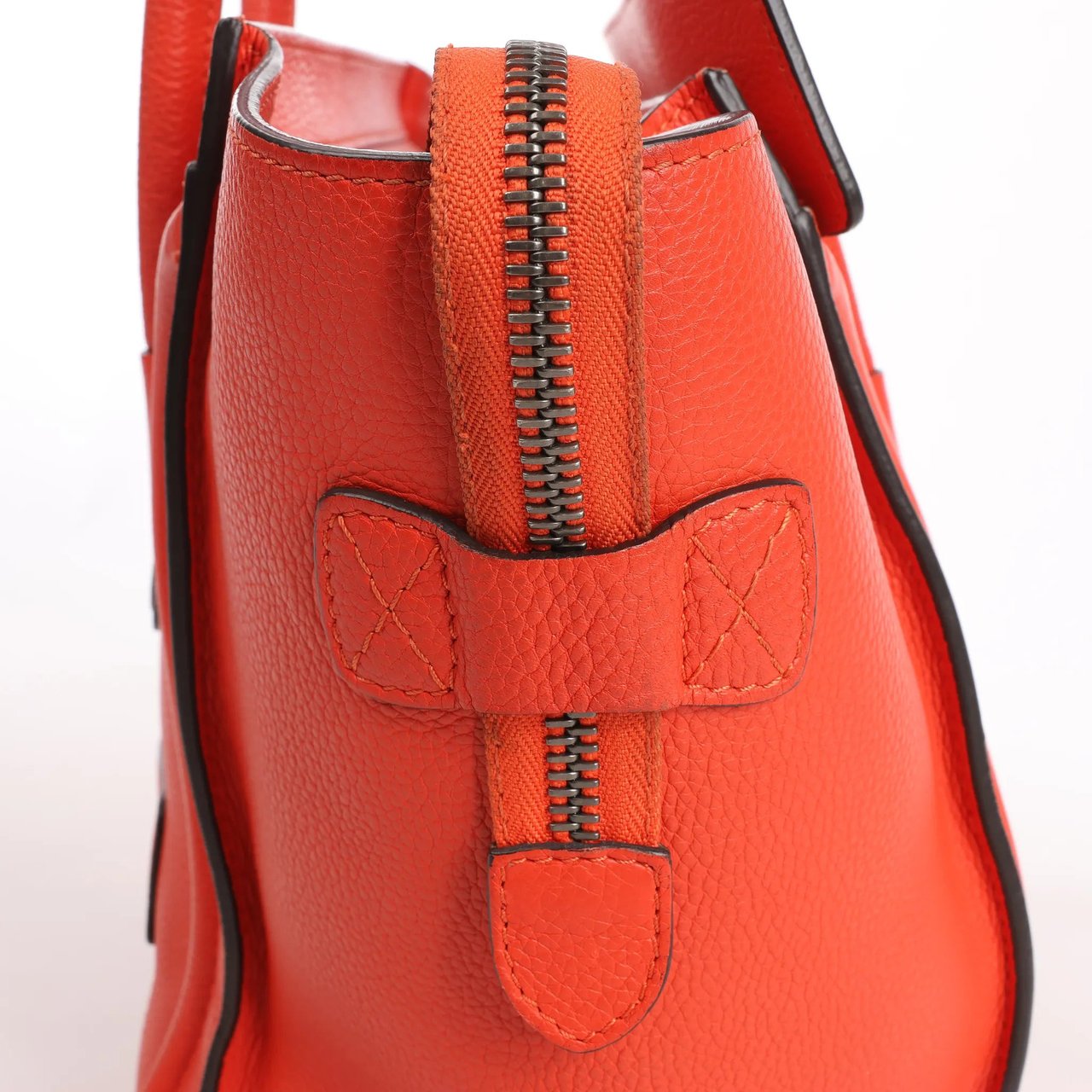 Celine Celine Luggage Mini Leather Handbag in Orange Oranje