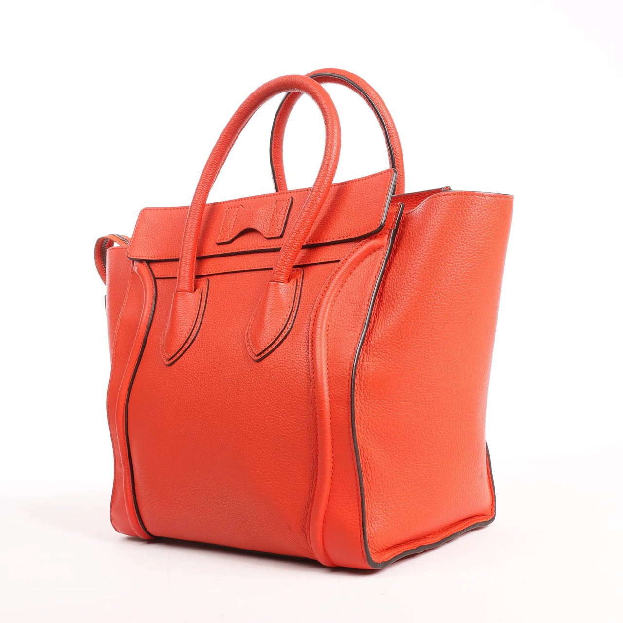 Celine Celine Luggage Mini Leather Handbag in Orange Oranje