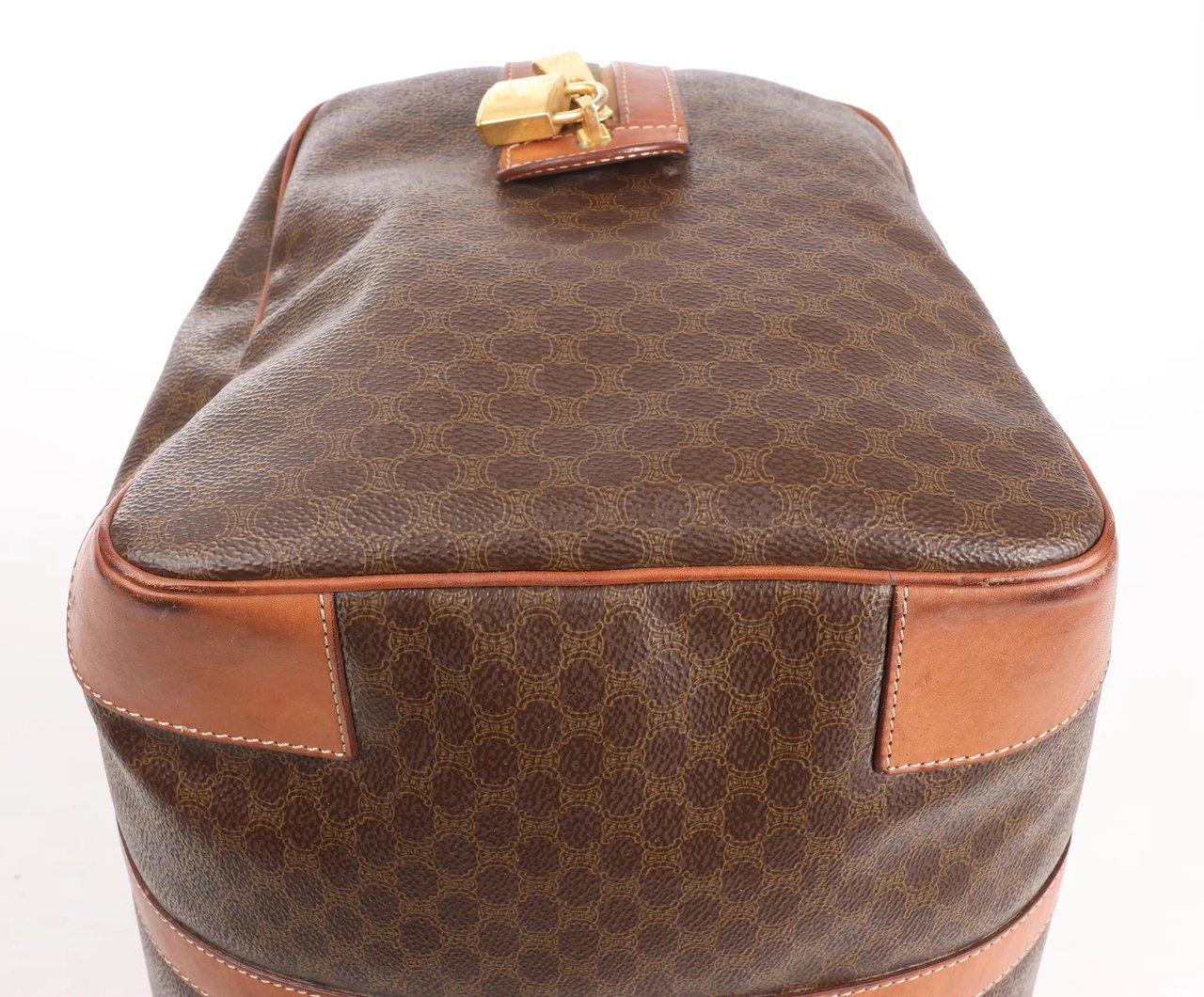 Celine Celine Macadam Boston PVC & Leather Travel Bag in Brown Bruin