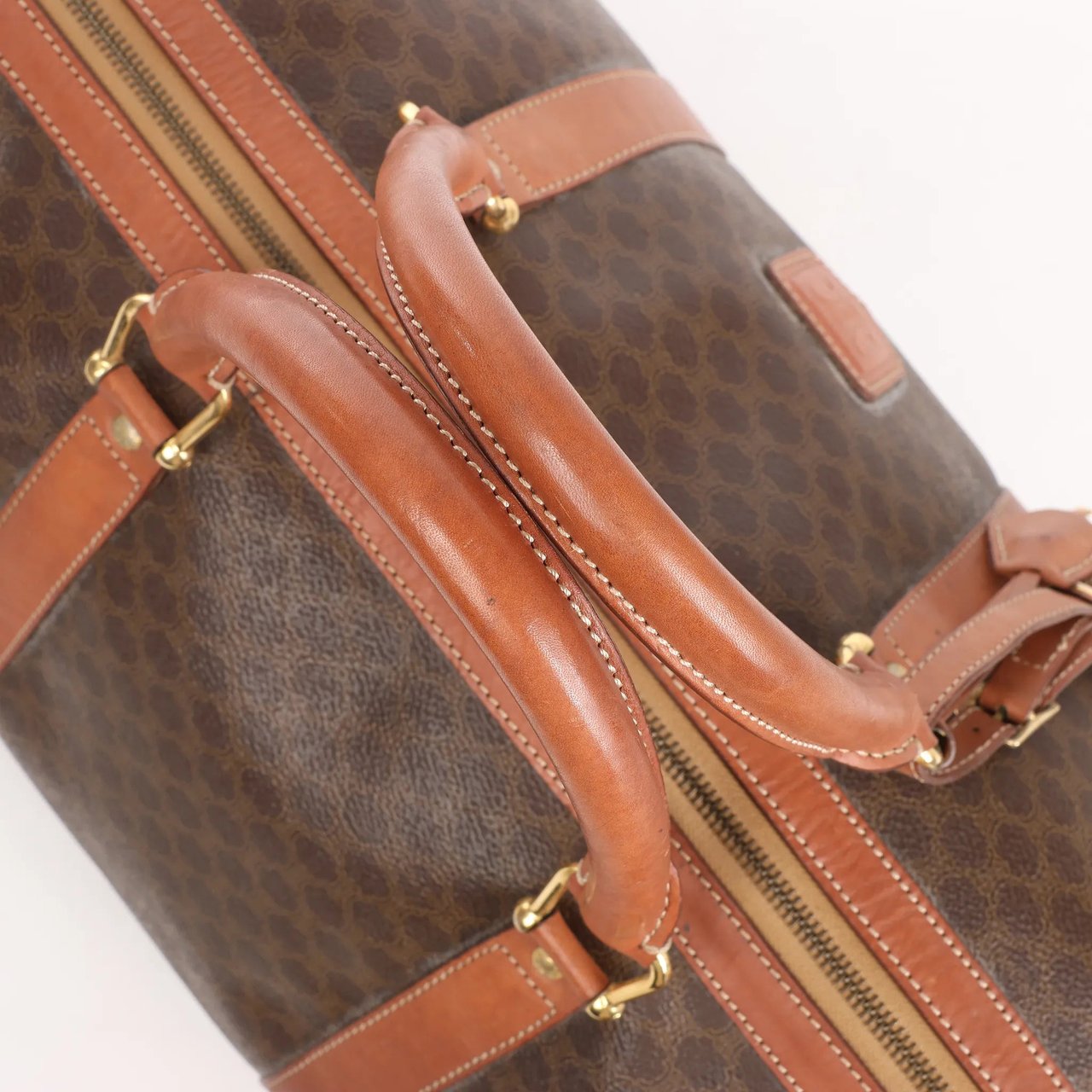 Celine Celine Macadam Boston PVC & Leather Travel Bag in Brown Bruin