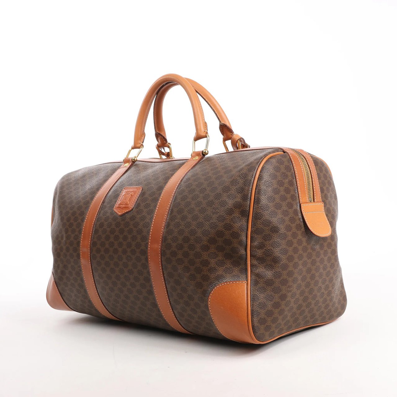 Celine Celine Macadam Boston PVC & Leather Travel Bag in Brown Bruin