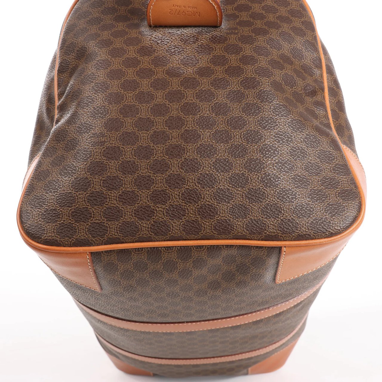 Celine Celine Macadam Boston PVC & Leather Travel Bag in Brown Bruin