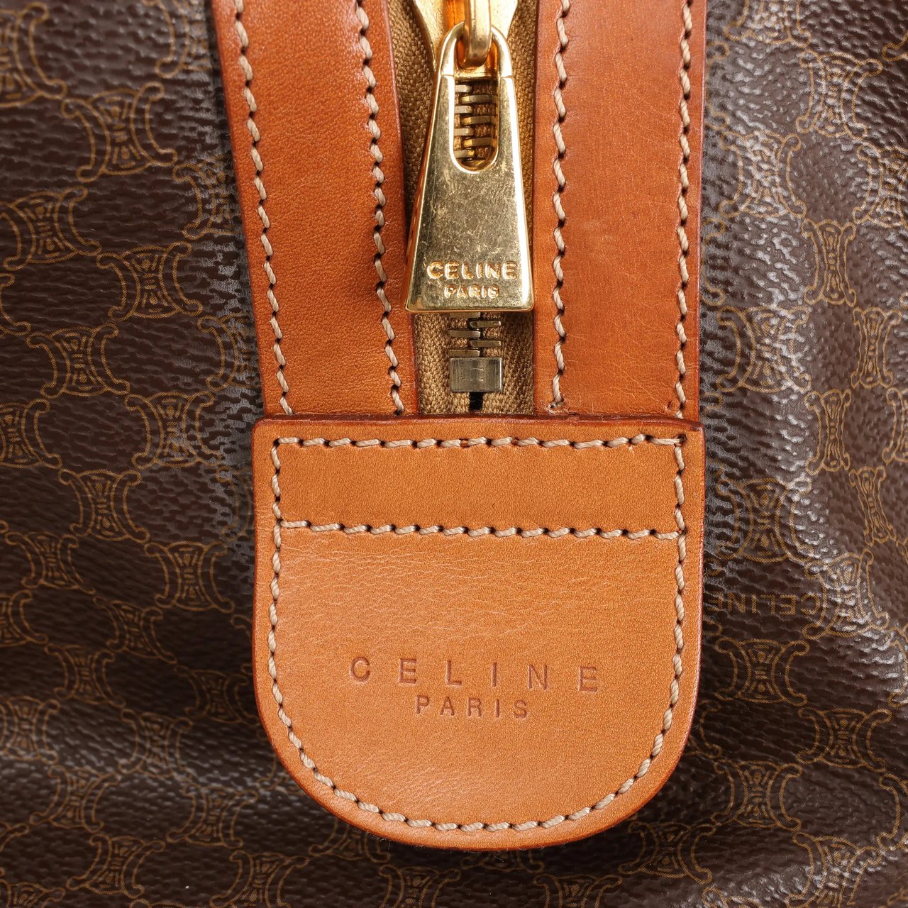 Celine Celine Macadam Boston PVC & Leather Travel Bag in Brown Bruin