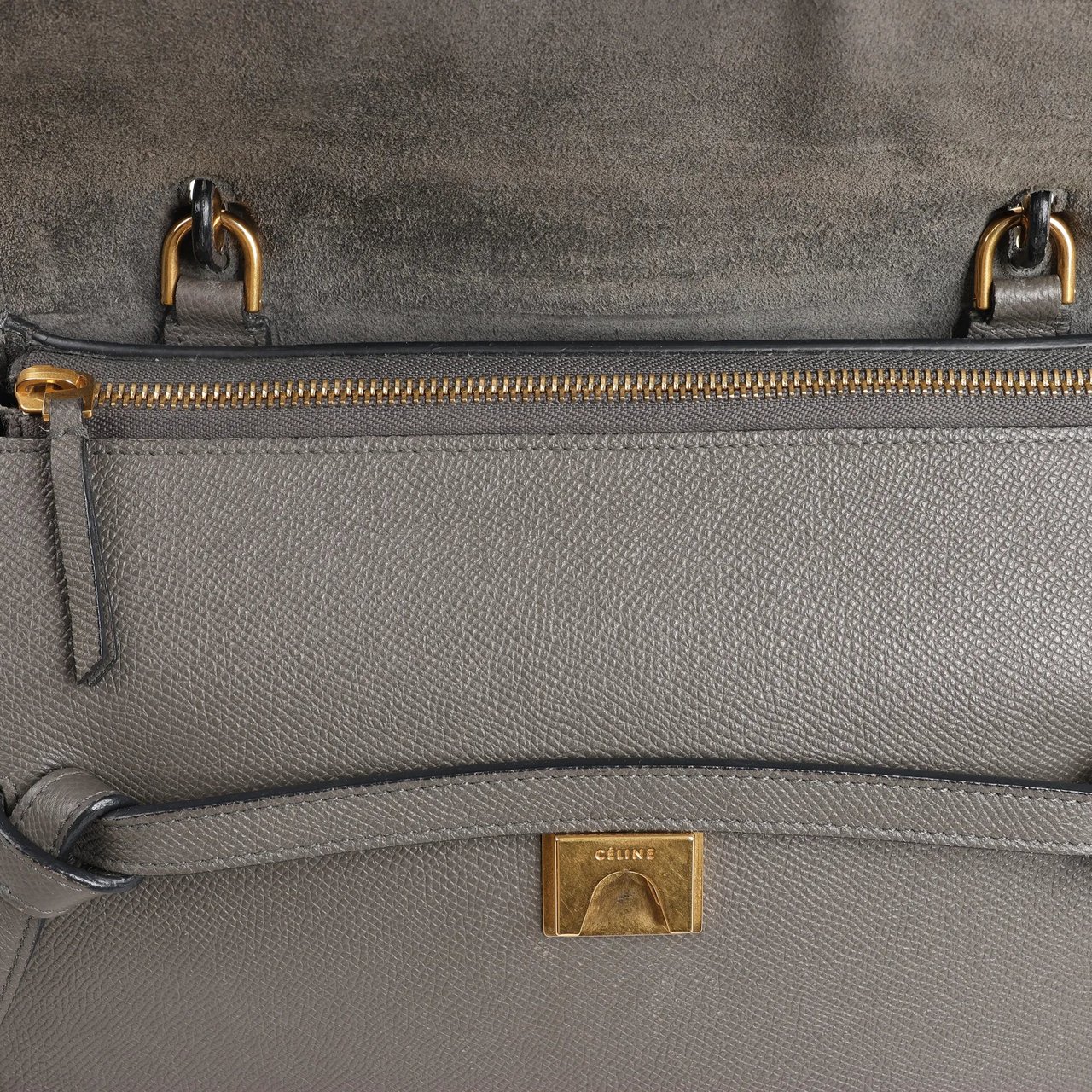 Celine Celine Belt Bag Mini Leather 2way Handbag in Gray Grijs