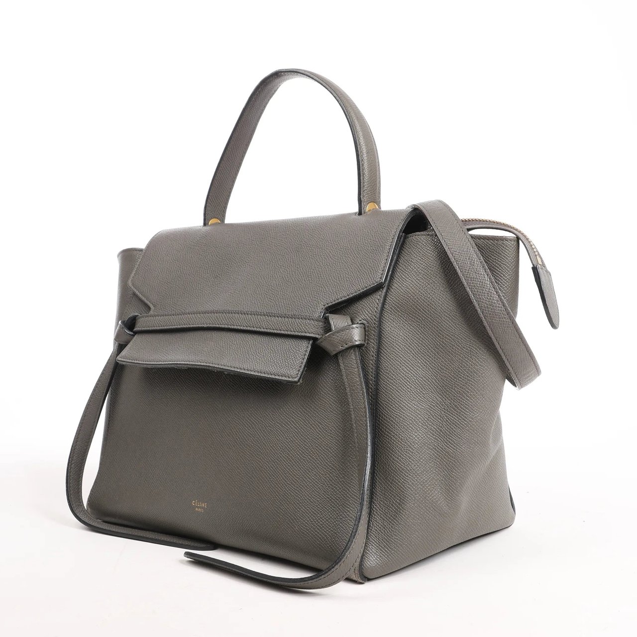 Celine Celine Belt Bag Mini Leather 2way Handbag in Gray Grijs