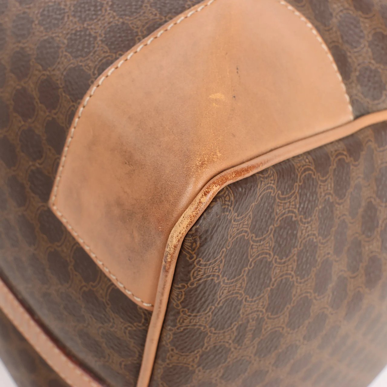 Celine Celine Macadam Boston PVC & Leather Travel Bag in Brown Bruin