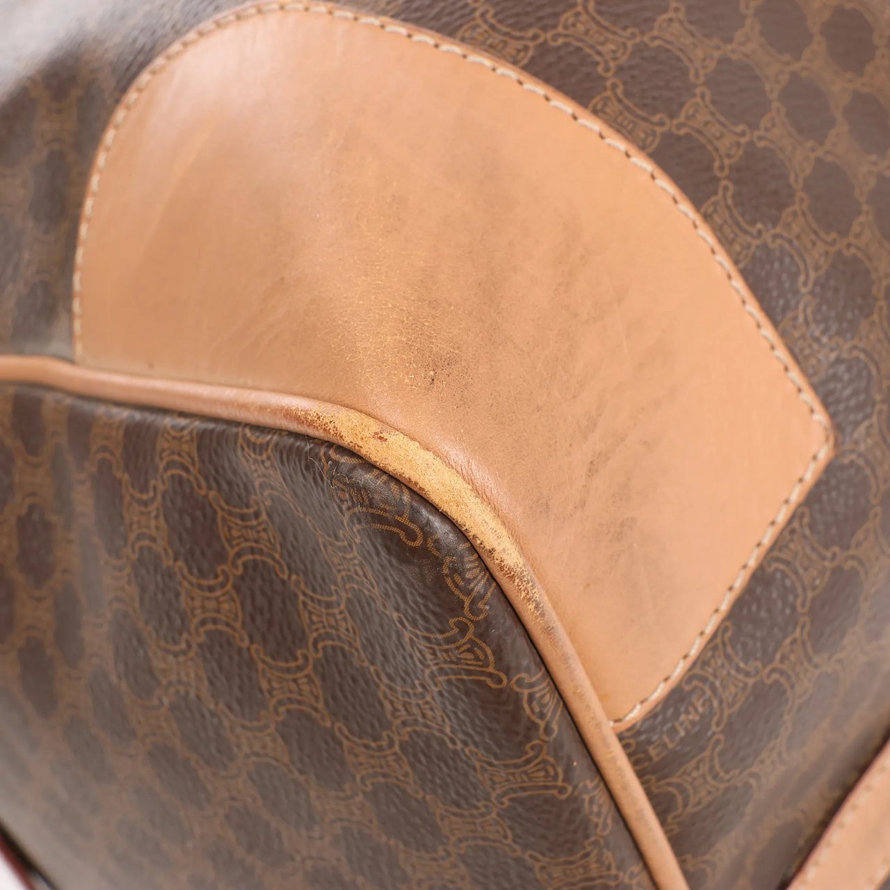 Celine Celine Macadam Boston PVC & Leather Travel Bag in Brown Bruin