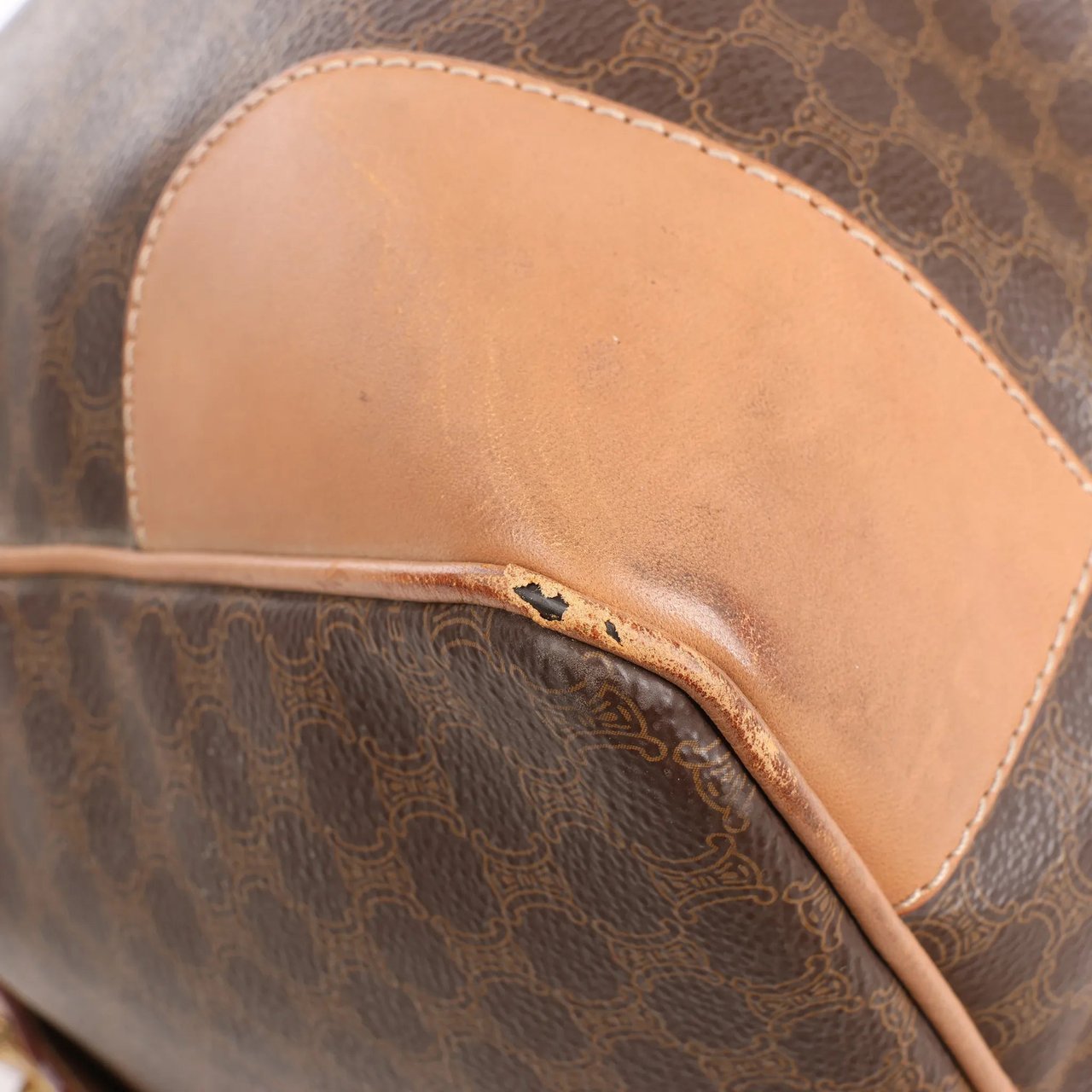 Celine Celine Macadam Boston PVC & Leather Travel Bag in Brown Bruin