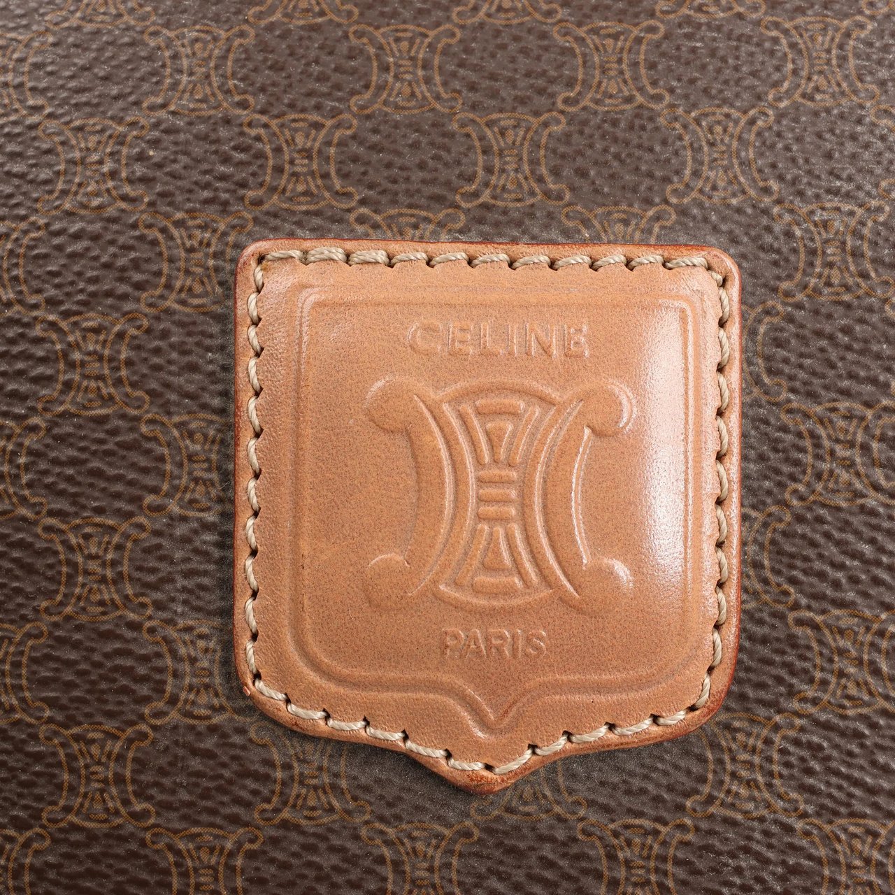 Celine Celine Macadam Boston PVC & Leather Travel Bag in Brown Bruin