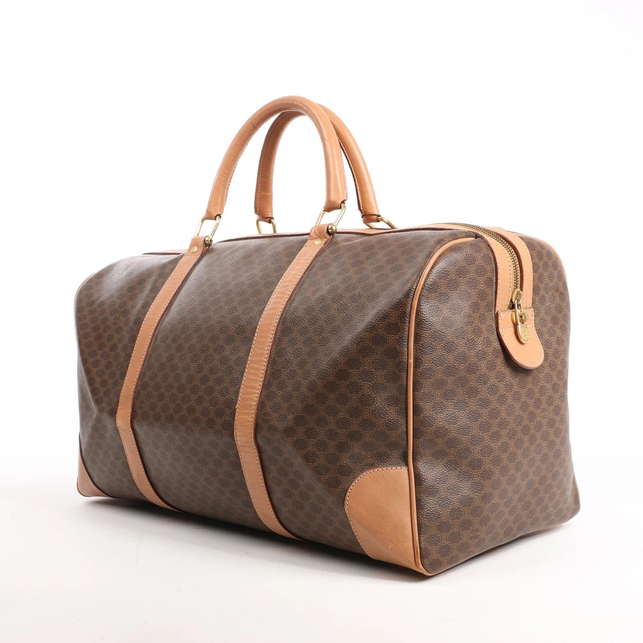 Celine Celine Macadam Boston PVC & Leather Travel Bag in Brown Bruin