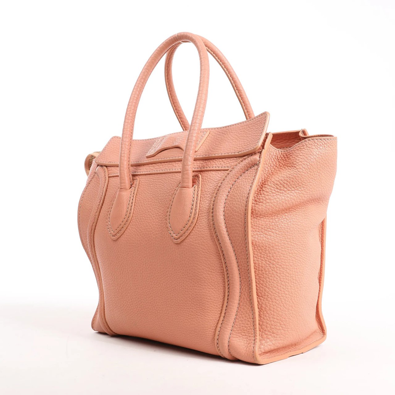 Celine CELINE Luggage Micro Leather Handbag in Pink Roze