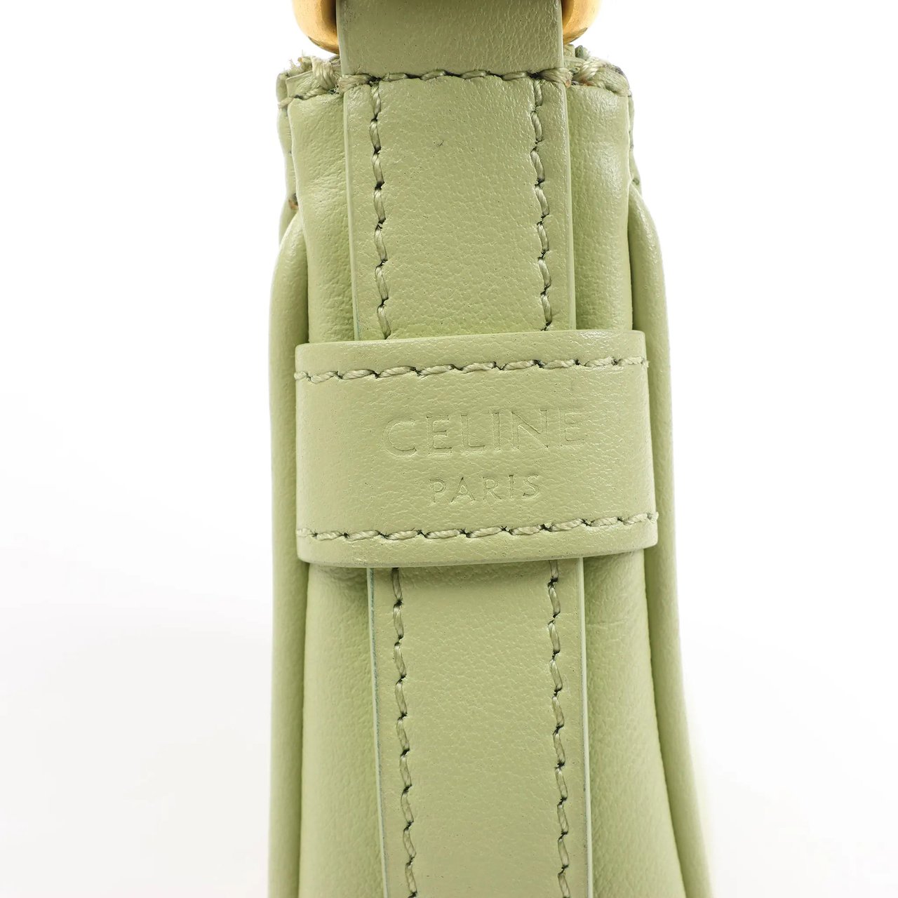 Celine CELINE Ava Leather Shoulder Bag in Green Groen